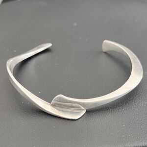 Sterling Silver Wishbone Wave Cuff Bracelet, 11.89g